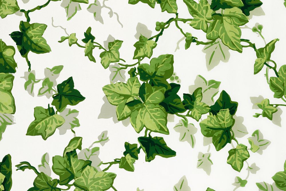 Twisting ivy leaves (1840s) pattern in high resolution. Original from The Smithsonian. Digitally enhanced by rawpixel.