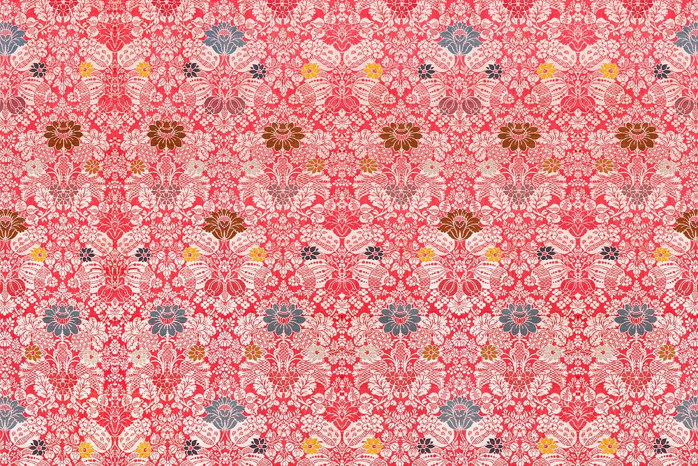 Red floral pattern botanical background