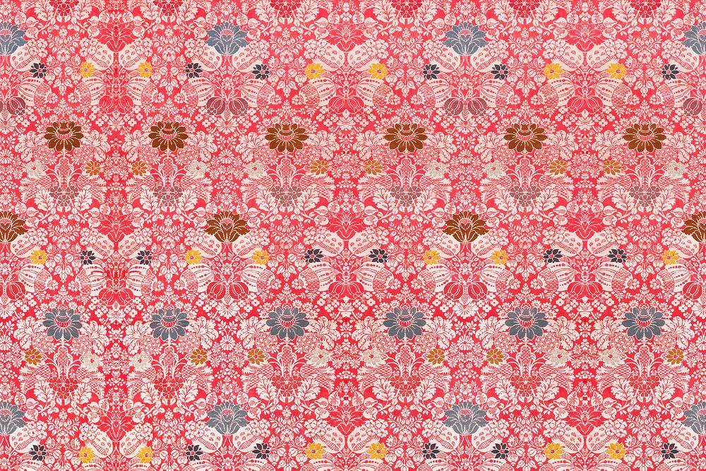 Floral vector red pattern background vintage style