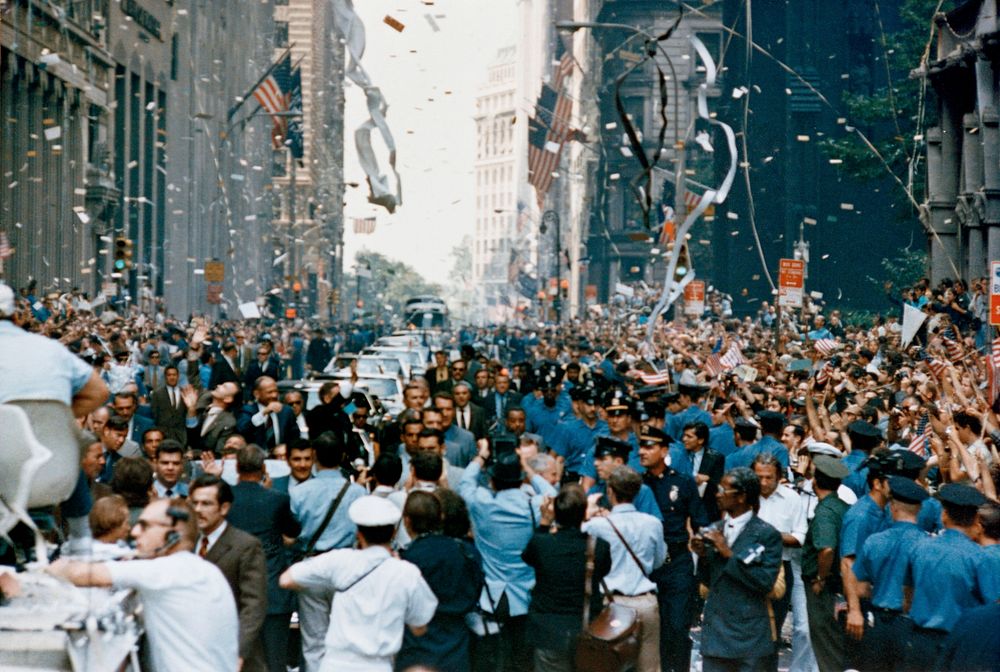 Ticker tape parade for the Apollo 11 astronauts at New York City. Original from NASA. Digitally enhanced by rawpixel.
