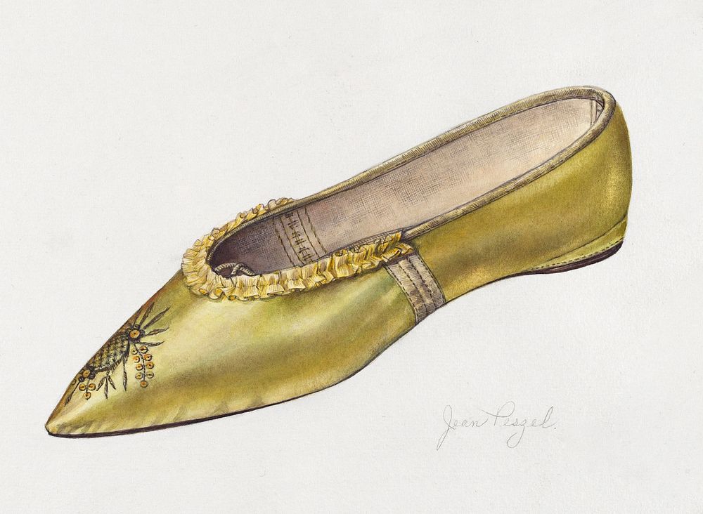 Woman's Slipper (1935&ndash;1942) by Jean Peszel. Original from The National Gallery of Art. Digitally enhanced by rawpixel.