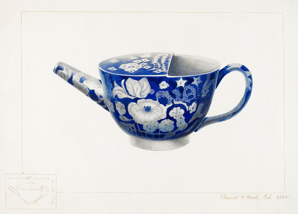 China Invalid's Cup (ca. 1938) by Vincent P. Rosel. Original from The National Gallery of Art. Digitally enhanced by…