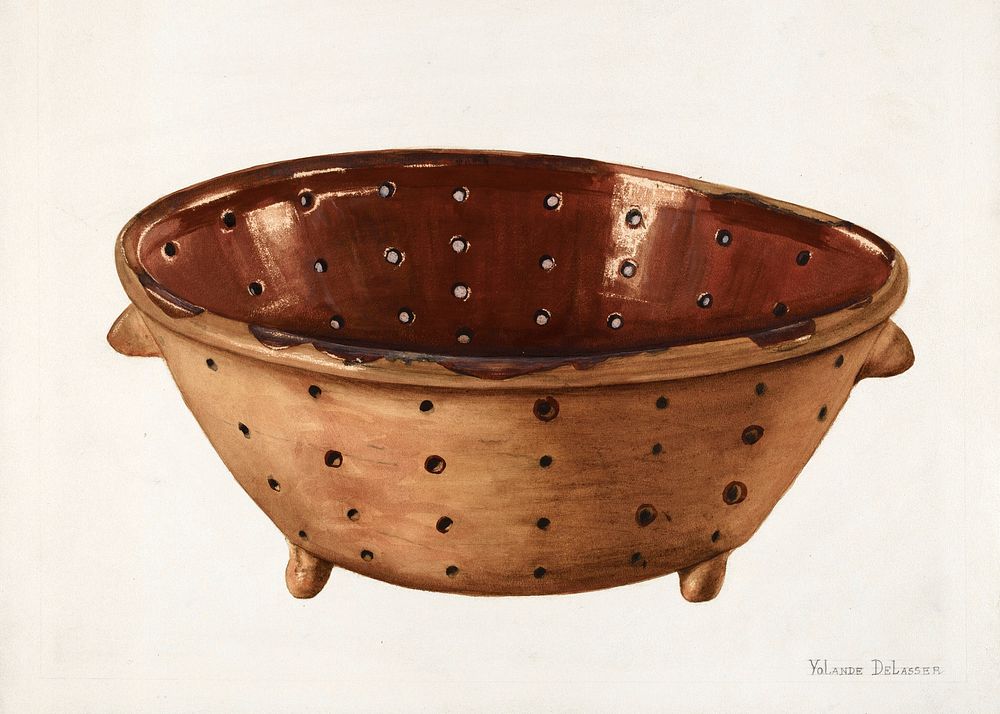 Colander (ca. 1936) by Yolande Delasser. Original from The National Gallery of Art. Digitally enhanced by rawpixel.