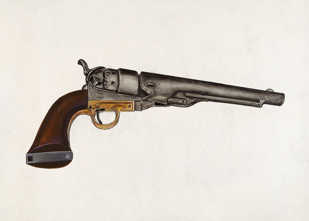 Colt Revolver (ca.1936) by Bernard Krieger. Original from The National Gallery of Art. Digitally enhanced by rawpixel.