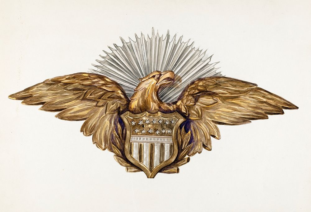 Eagle Emblem (ca.1938) by Eva Wilson. Original from The National Gallery of Art. Digitally enhanced by rawpixel.