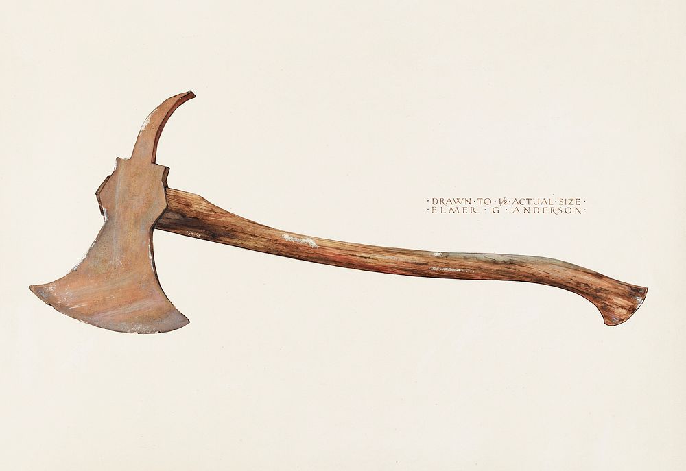 Fireman's Axe (ca. 1937) by Elmer G. Anderson. Original from The National Gallery of Art. Digitally enhanced by rawpixel.