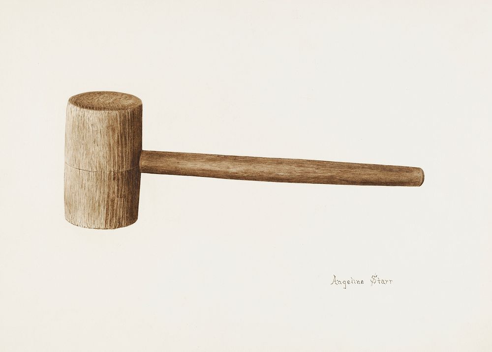 Gavel (ca. 1940) by Angeline Starr. Original from The National Gallery of Art. Digitally enhanced by rawpixel.
