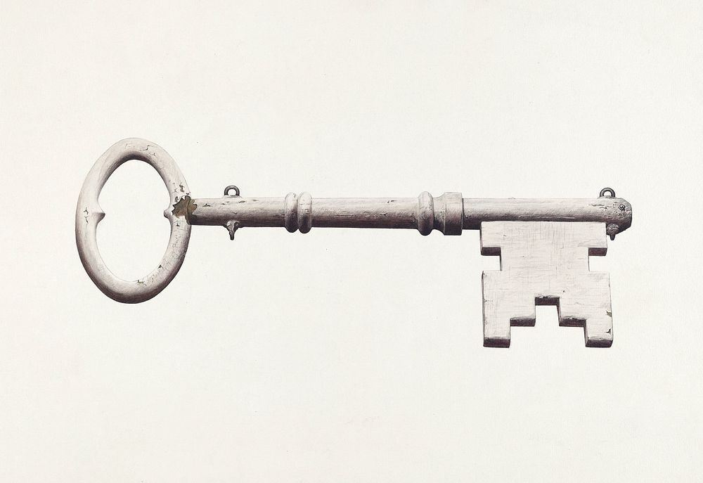 Shop Sign Key (1935&ndash;1942) by Henry Tomaszewski. Original from The National Gallery of Art. Digitally enhanced by…