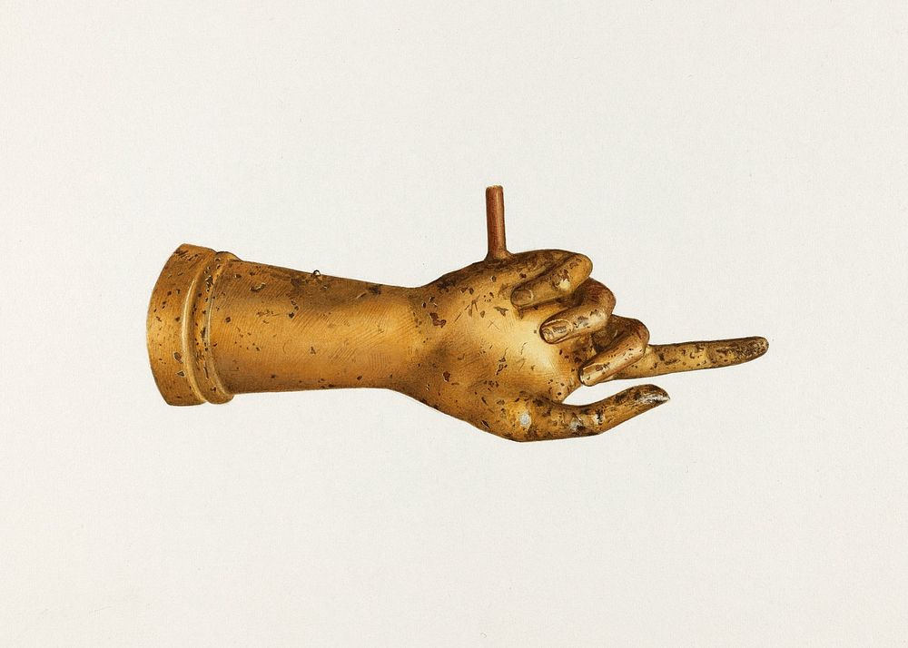 Metal Hand (ca.1937) by Joseph Goldberg. Original from The National Gallery of Art. Digitally enhanced by rawpixel.