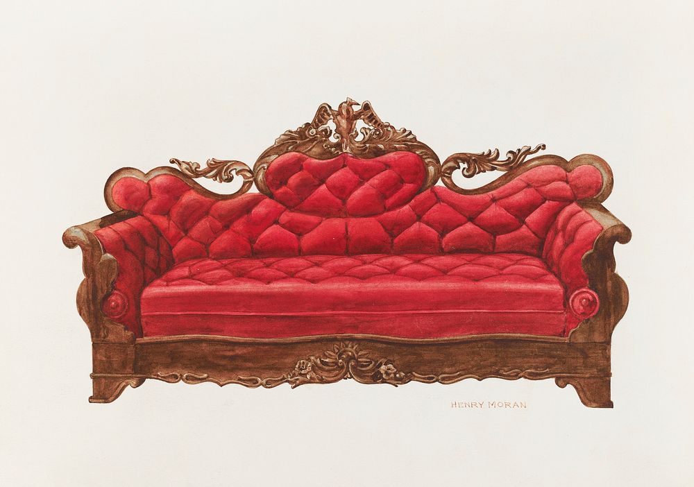 Settee (Eagle) (ca. 1940) by Henry Moran. Original from The National Gallery of Art. Digitally enhanced by rawpixel.
