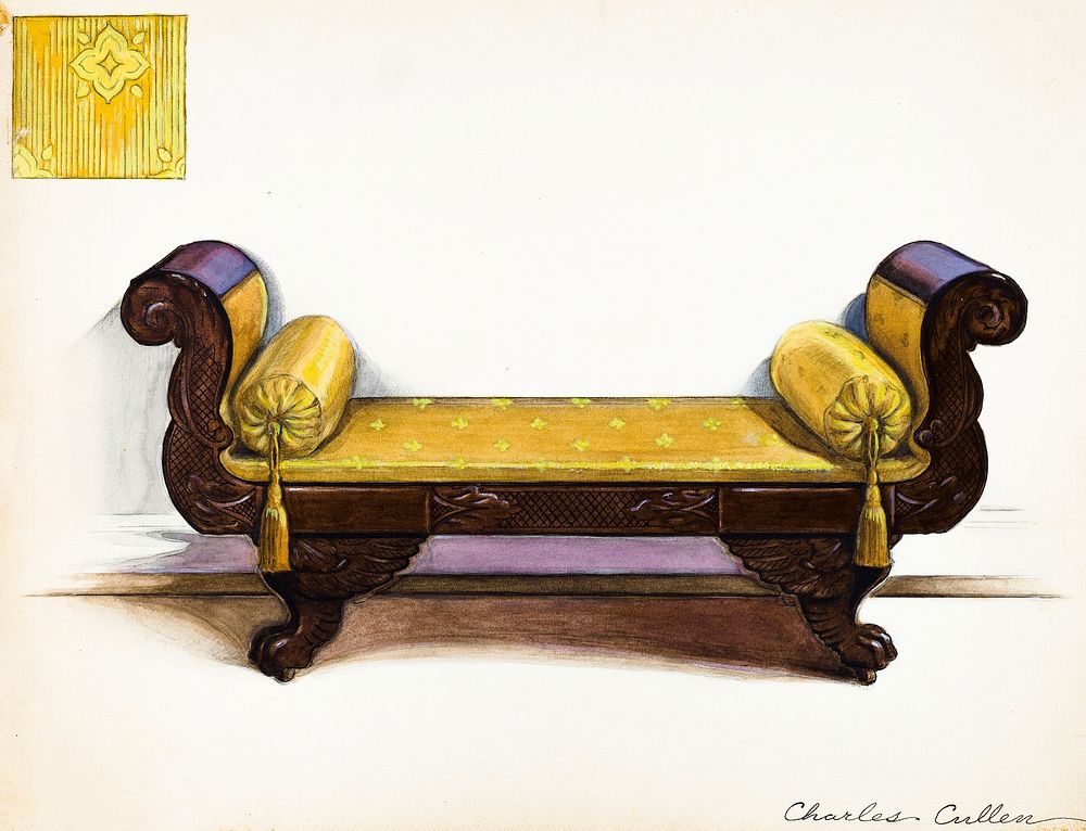 Settee (c. 1936) by Charles Cullen. Original from The National Gallery of Art. Digitally enhanced by rawpixel.