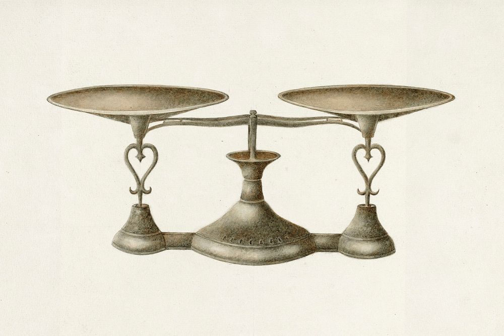 Shaker Scales (ca.1941) by George V. Vezolles. Original from The National Gallery of Art. Digitally enhanced by rawpixel.
