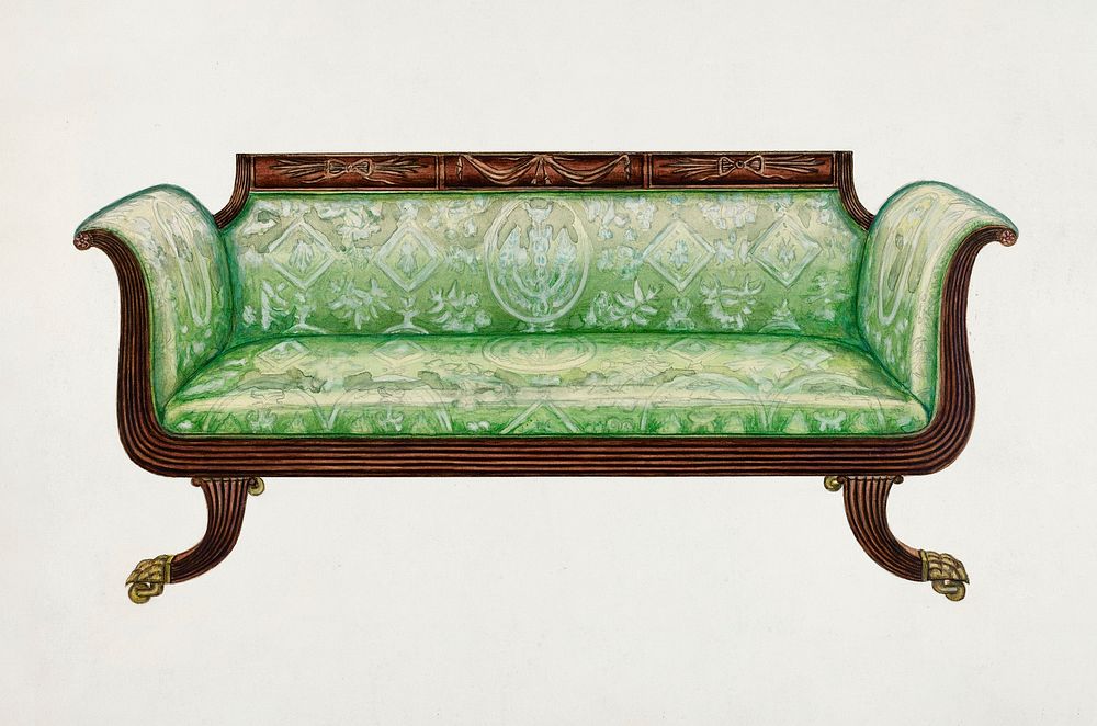 Sofa (ca. 1936) by Nicholas Gorid. Original from The National Gallery of Art. Digitally enhanced by rawpixel.