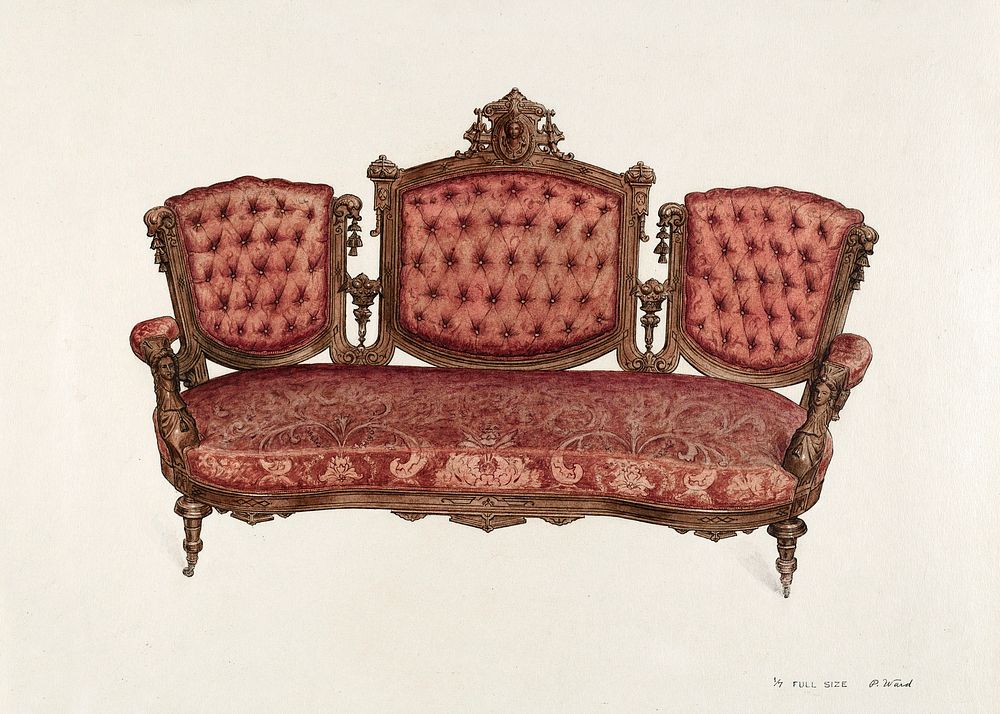 Sofa (ca.1936) by Paul Ward. Original from The National Gallery of Art. Digitally enhanced by rawpixel.