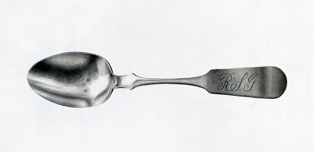 Silver Tablespoon (ca.1939) by Florence Grant Brown. Original from The National Gallery of Art. Digitally enhanced by…