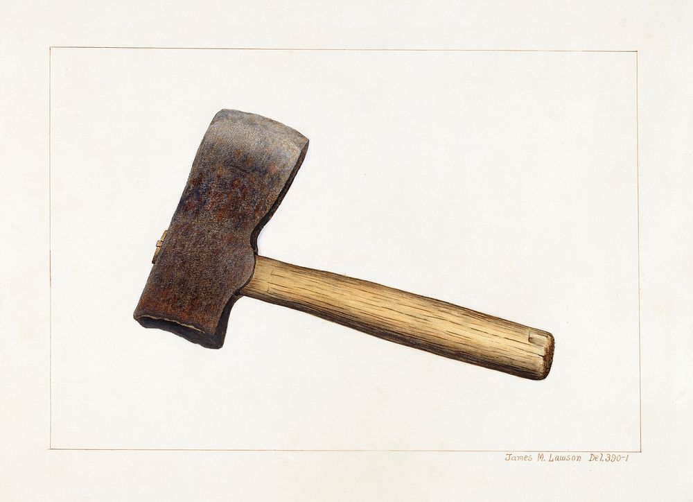 Post Axe (ca.1938) by James M. Lawson. Original from The National Gallery of Art. Digitally enhanced by rawpixel.