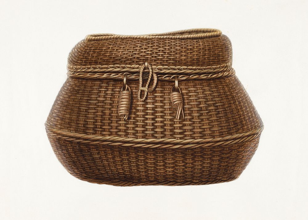 Traveling Basket (ca.1938) by Vincent P. Rosel. Original from The National Gallery of Art. Digitally enhanced by rawpixel.