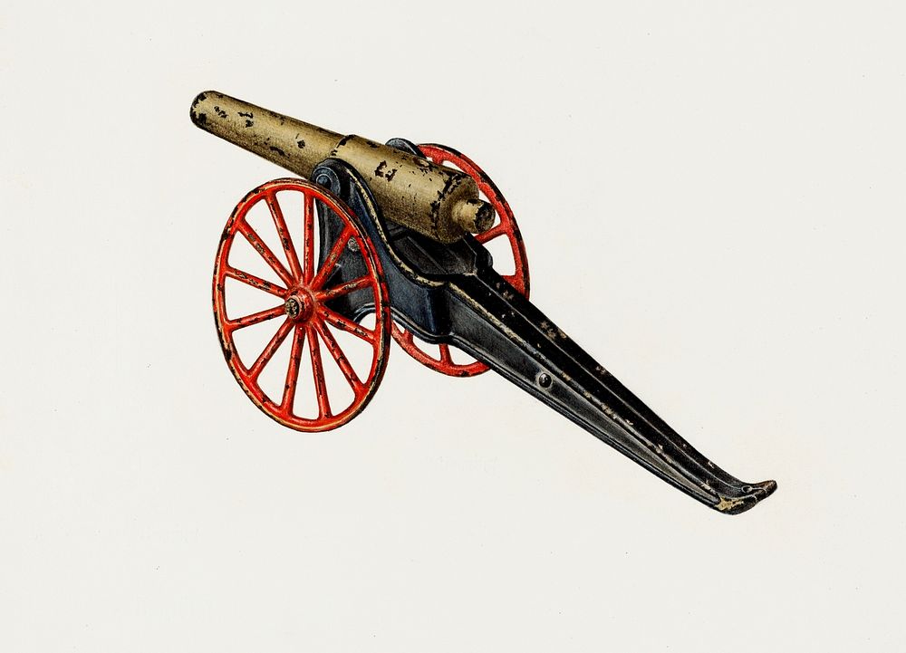Toy Cannon (ca.1941) by Charles Henning. Original from The National Gallery of Art. Digitally enhanced by rawpixel.