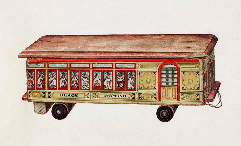 Toy Coach (ca.1939) by Dorothy Brennan. Original from The National Gallery of Art. Digitally enhanced by rawpixel.