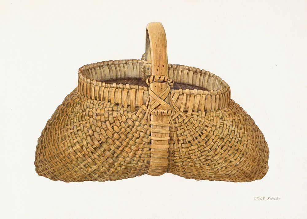 Wicker Basket (ca.1939) by Bisby Finley. Original from The National Gallery of Art. Digitally enhanced by rawpixel.