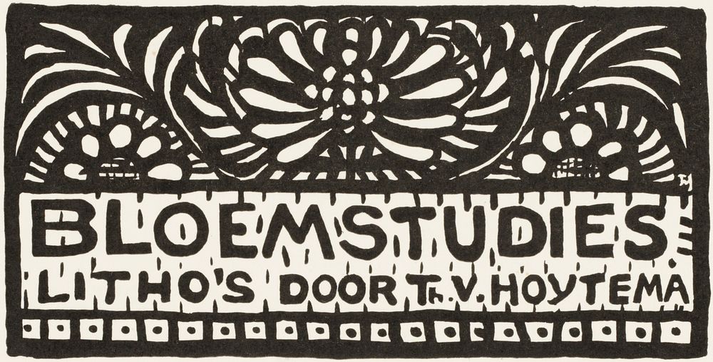 Titelprent voor de serie 'Bloemstudies' (1905) print in high resolution by Theo van Hoytema. Original from The Rijksmuseum.…