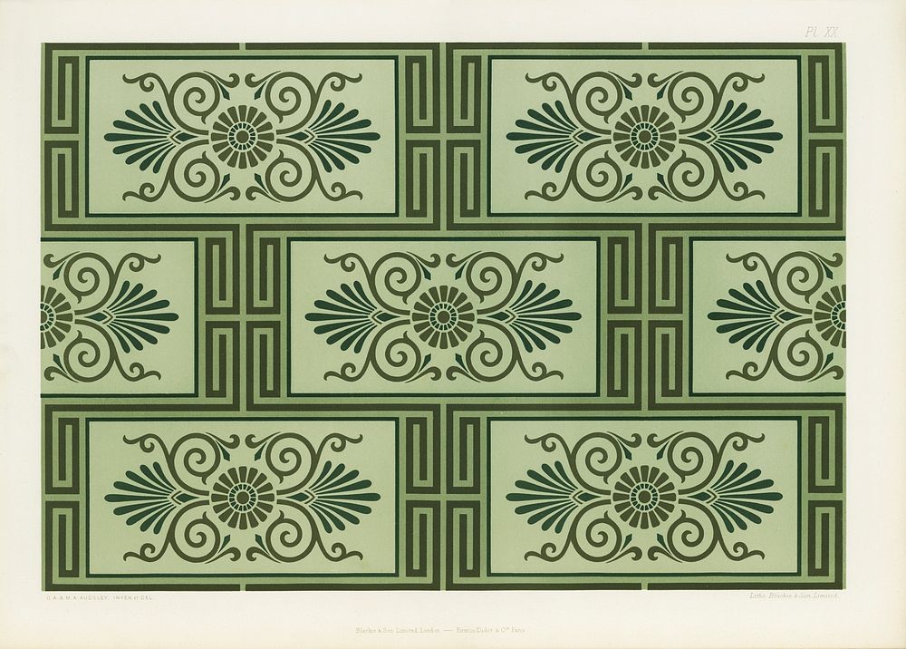 Greek brick pattern. Digitally enhanced from our own original first edition of The Practical Decorator and Ornamentist…
