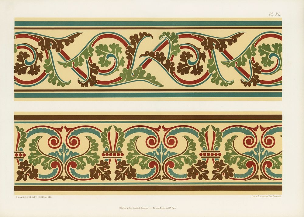 Medieval pattern. Digitally enhanced from our own original first edition of The Practical Decorator and Ornamentist (1892)…