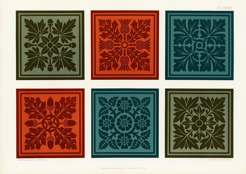 Floral pattern. Digitally enhanced from our own original first edition of The Practical Decorator and Ornamentist (1892) by…