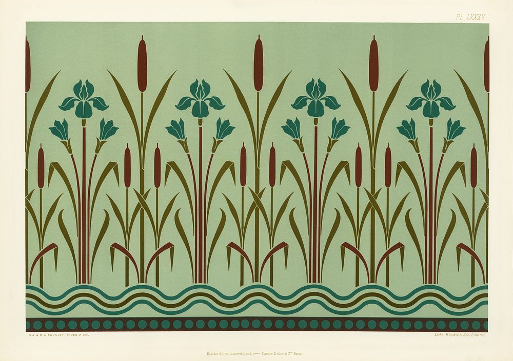 Floral pattern. Digitally enhanced from our own original first edition of The Practical Decorator and Ornamentist (1892) by…