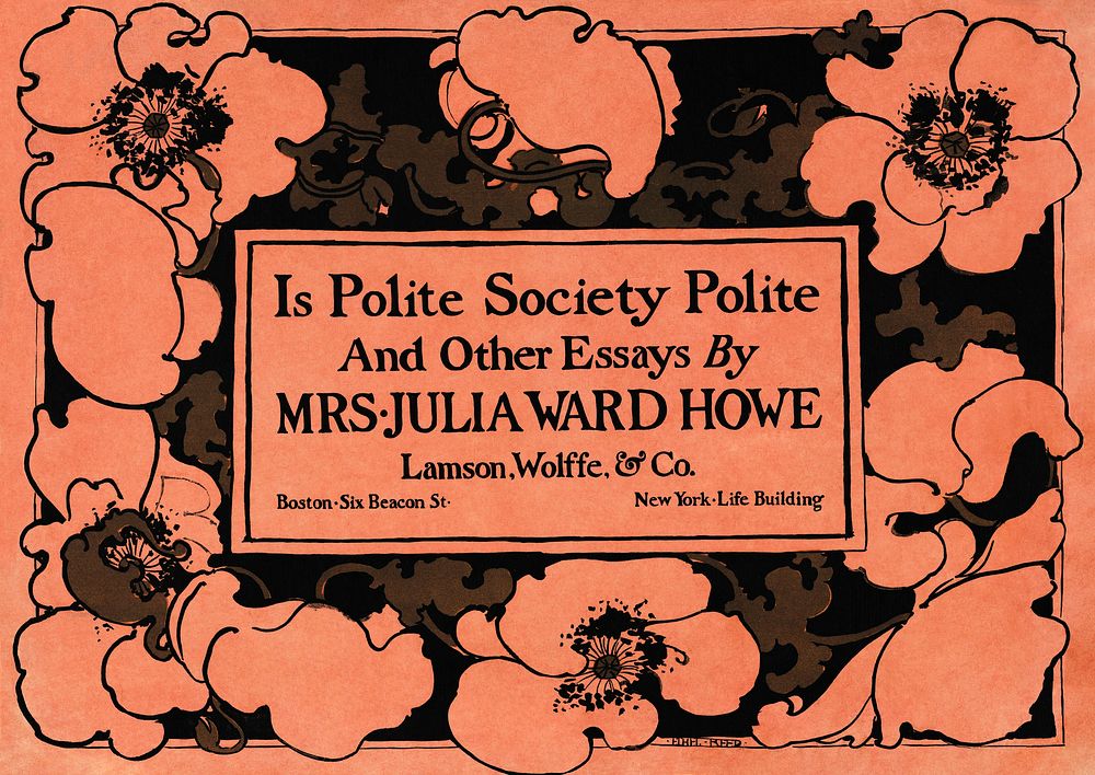Is Polite Society Polite and Other Essays (1895) illustration of flowers in art nouveau style in high resolution by Ethel…