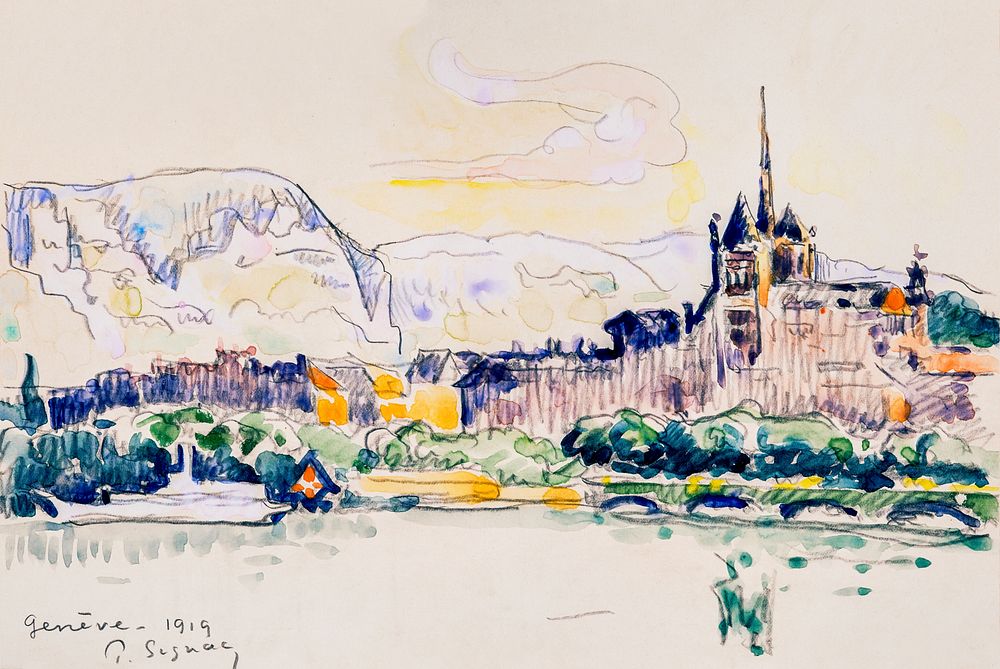 Gen&egrave;ve (1919) painting in high resolution by Paul Signac. Original from Barnes Foundation. Digitally enhanced by…