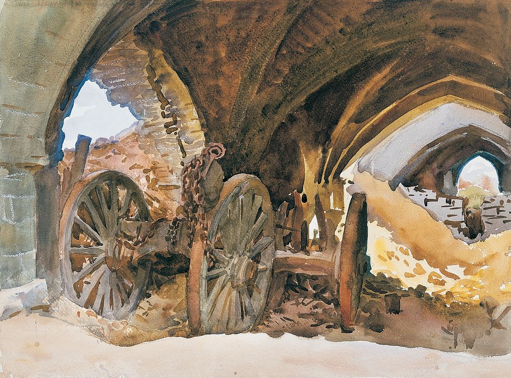 Wheels in Vault (1918) by John Singer Sargent. Original from The MET Museum. Digitally enhanced by rawpixel.
