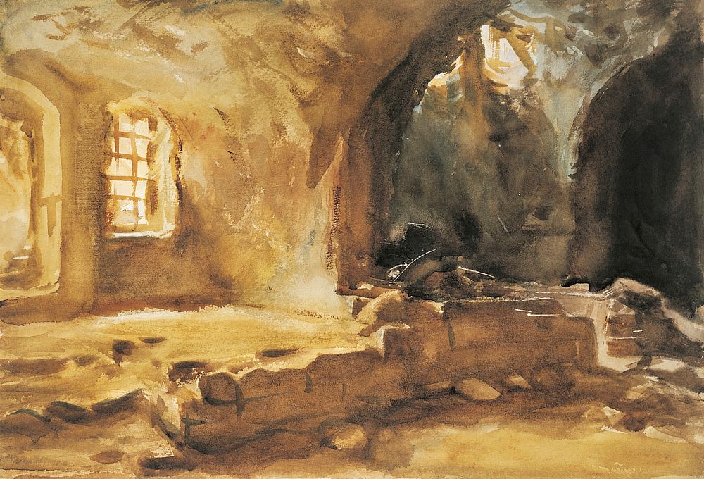 Ruined Cellar&mdash;Arras (1918) by John Singer Sargent. Original from The MET Museum. Digitally enhanced by rawpixel.