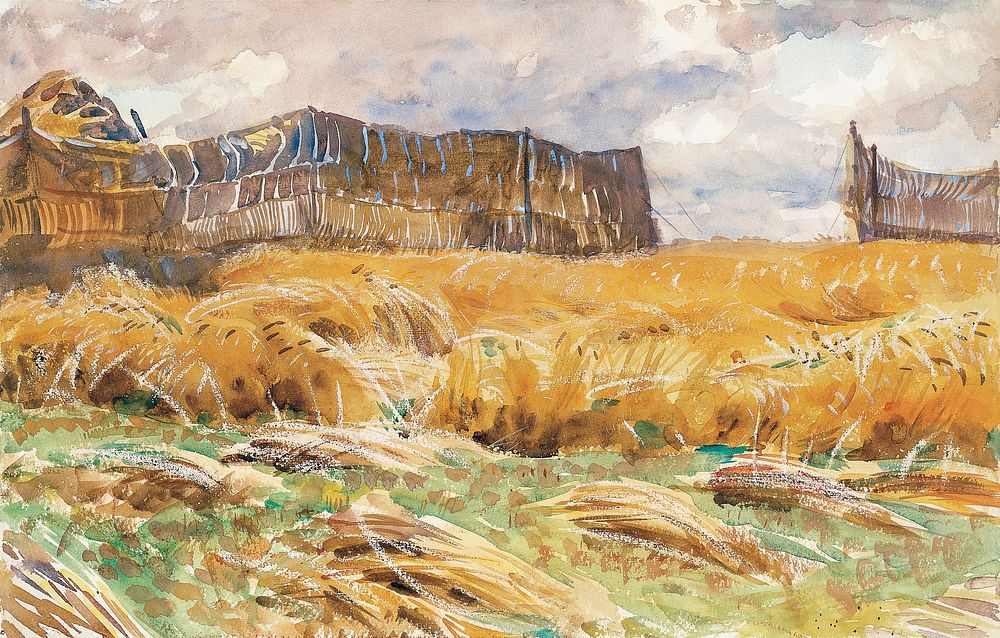 Camouflaged Field in France (1918) by John Singer Sargent. Original from The MET Museum. Digitally enhanced by rawpixel.