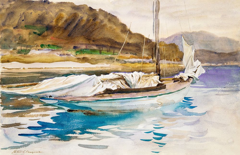Idle Sails (1913) by John Singer Sargent. Original from The MET Museum. Digitally enhanced by rawpixel.