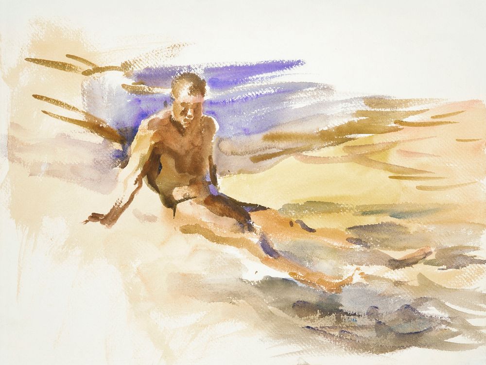 Bather, Florida (1917) by John Singer Sargent. Original from The MET Museum. Digitally enhanced by rawpixel.