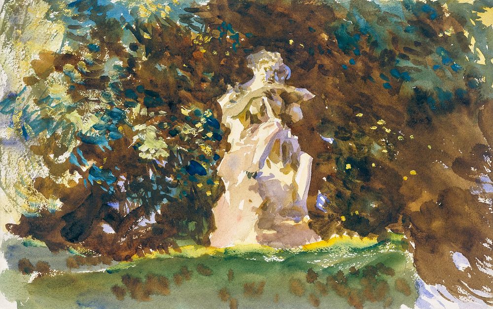 Boboli Garden, Florence (ca. 1906&ndash;1907) by John Singer Sargent. Original from The MET Museum. Digitally enhanced by…