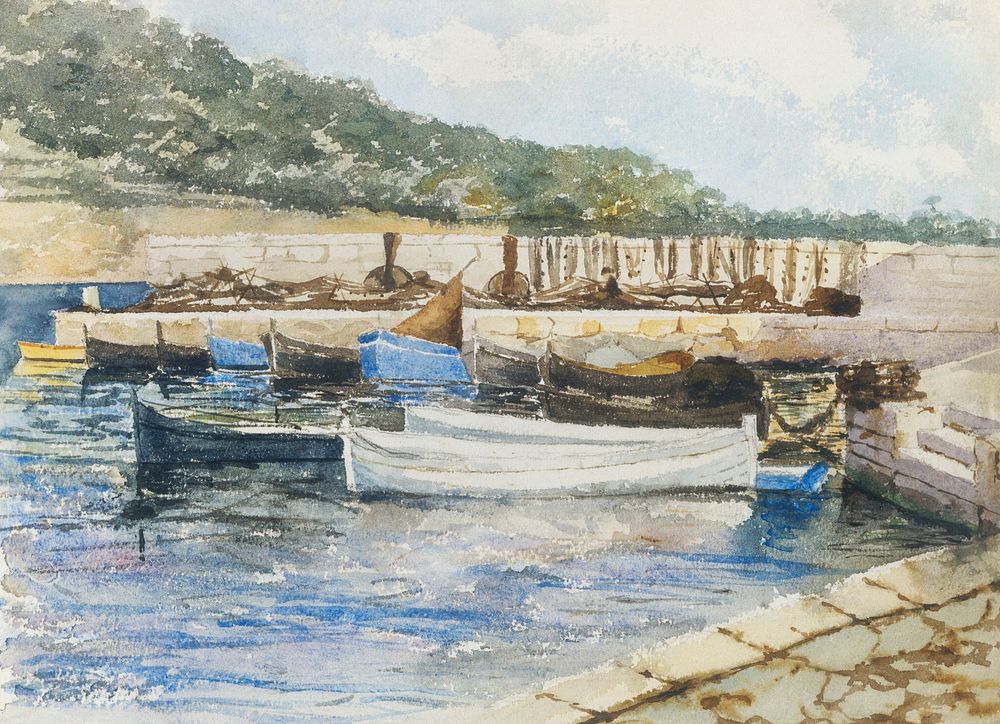 Boats by John Singer Sargent (1856&ndash;1925). Original from The MET Museum. Digitally enhanced by rawpixel.