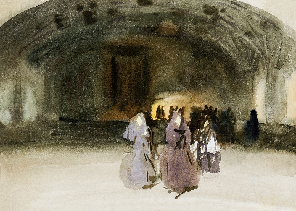 Women Approaching during 1890s by John Singer Sargent. Original from The MET Museum. Digitally enhanced by rawpixel.