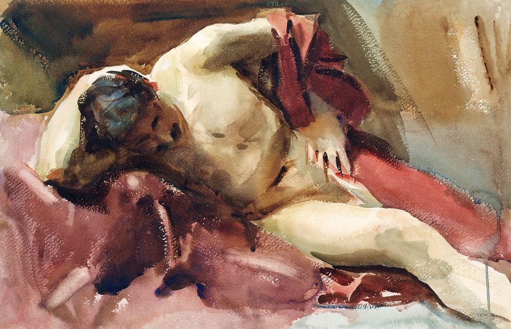 Italian Model after 1900 by John Singer Sargent. Original from The MET Museum. Digitally enhanced by rawpixel.