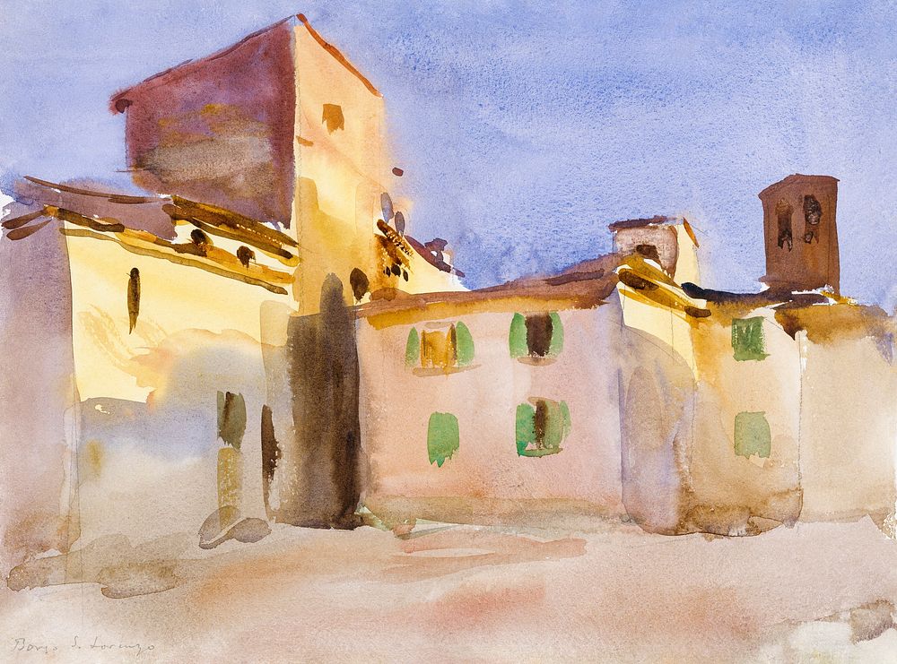 Borgo San Lorenzo (1) (ca. 1910) by John Singer Sargent. Original from The MET Museum. Digitally enhanced by rawpixel.