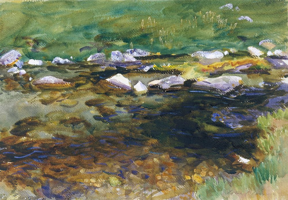 Brook and Meadow (ca. 1907) by John Singer Sargent. Original from The MET Museum. Digitally enhanced by rawpixel.