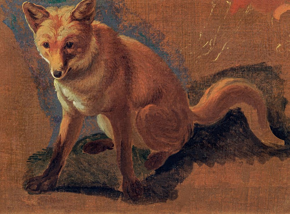 Study of a Fox (ca. 1810&ndash;1830) painting in high resolution by Jacques&ndash;Laurent Agasse. Original from The Yale…