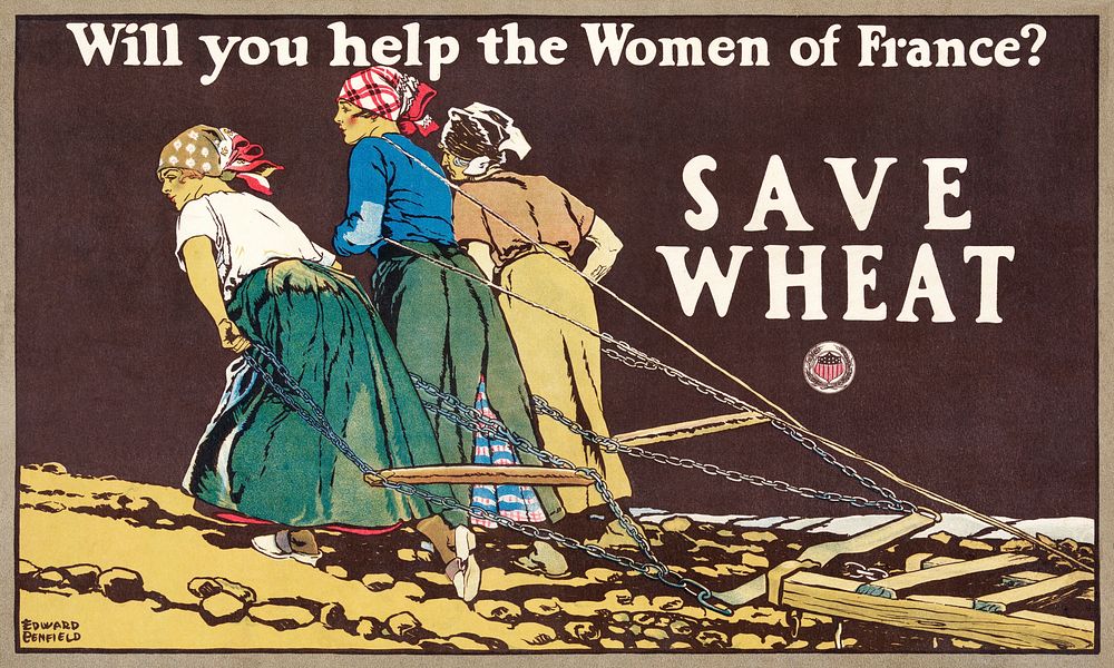 Will you help the women of France? (1918) print in high resolution by Edward Penfield. Original from Library of Congress.…