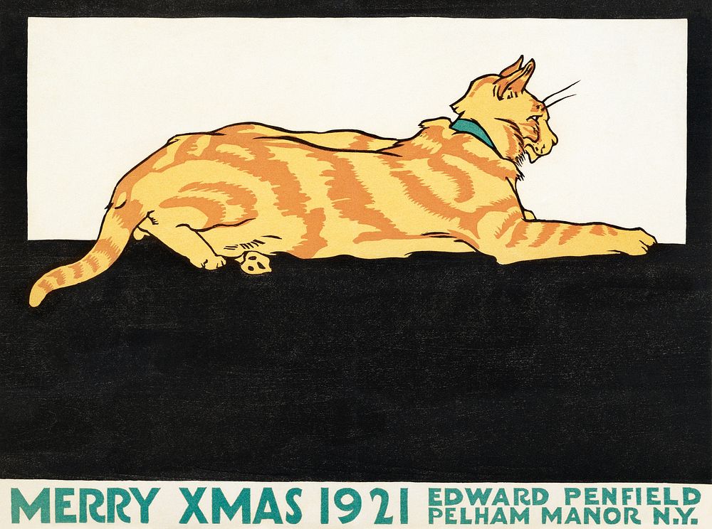 Merry Xmas (1921) print in high resolution by Edward Penfield. Original from Smithsonian Institution. Digitally enhanced by…