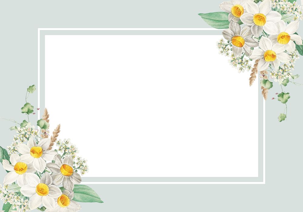 Vintage blank various flowers themed frame