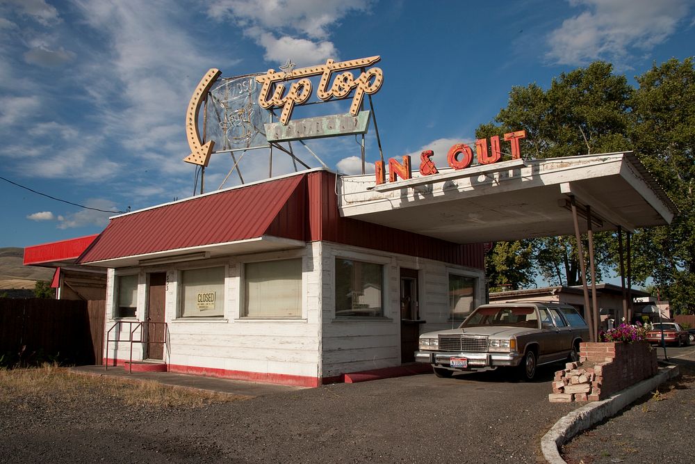 Tip Top Drive In & Out, Lewiston, Idaho (2005) by Carol M. Highsmith. Original image from Library of Congress. Digitally…