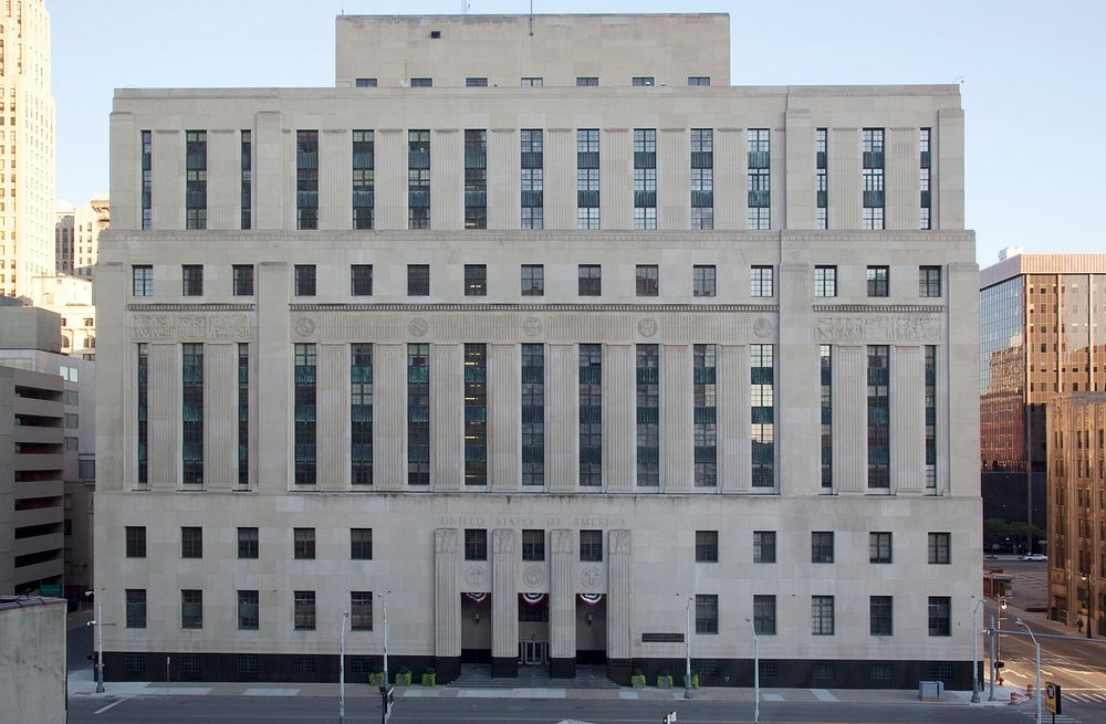 Theodore Levin United States Courthouse, Detroit Federal Building, Detroit, Michigan (2010) by Carol M. Highsmith. Original…