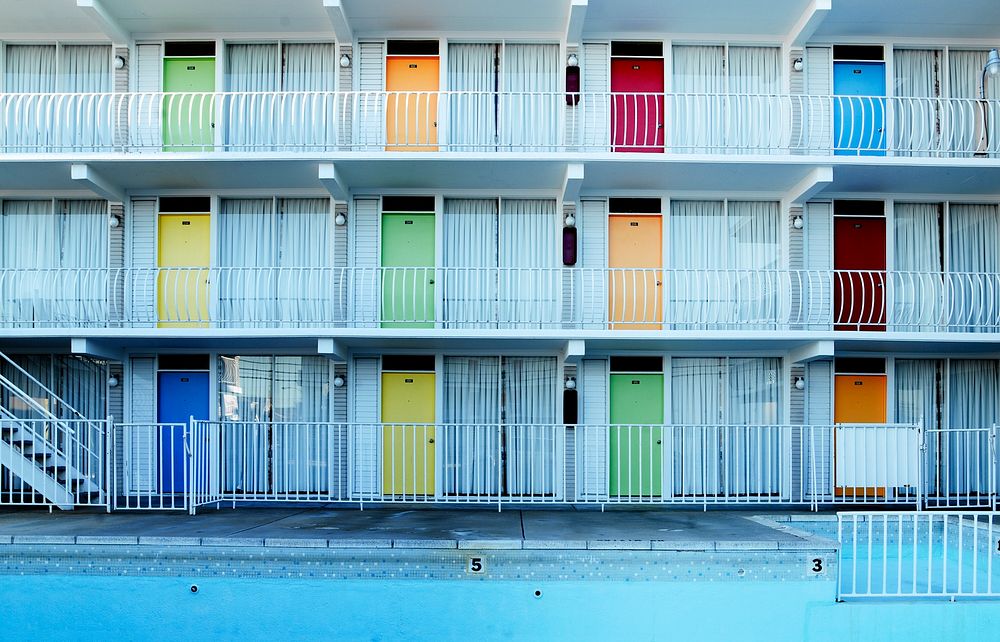 Colorful HIstoric Motel in Wildwood, New Jersey. Original image from Carol M. Highsmith&rsquo;s America, Library of Congress…