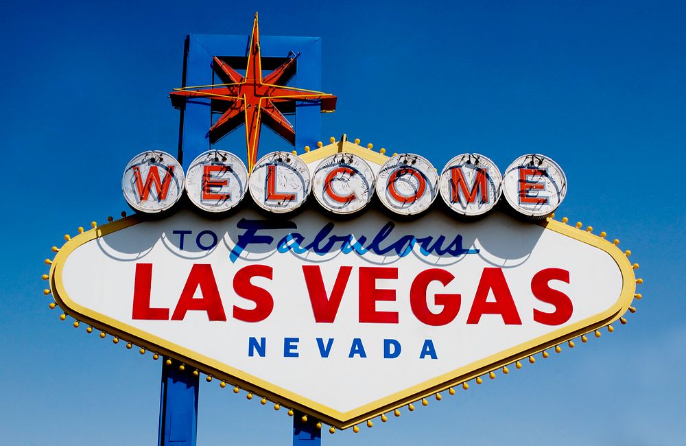 Sign in daytime, Las Vegas, Nevada. Original image from Carol M. Highsmith’s America, Library of Congress collection.…